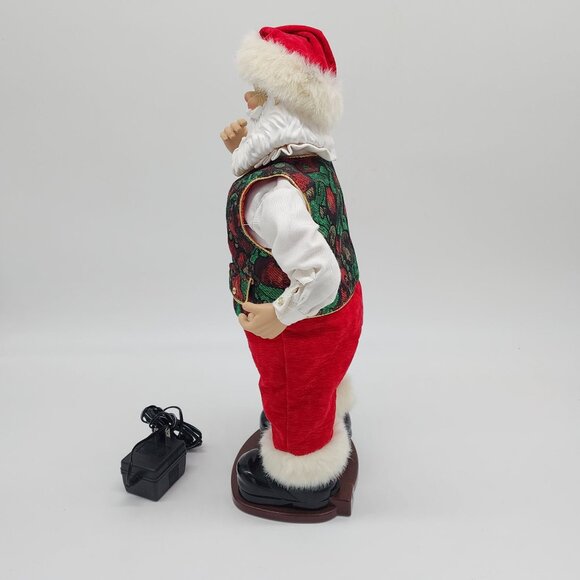 Rockin' Animated Santa Claus Doll With Festive Vest & Red Velvet Outfit 1999 - Picture 5 of 9